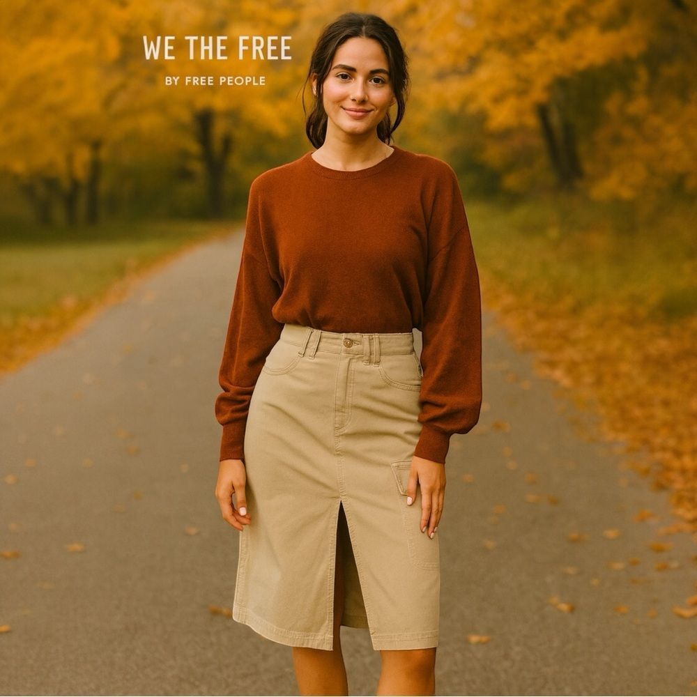 We The Free Free People Tan Split Skirt 27